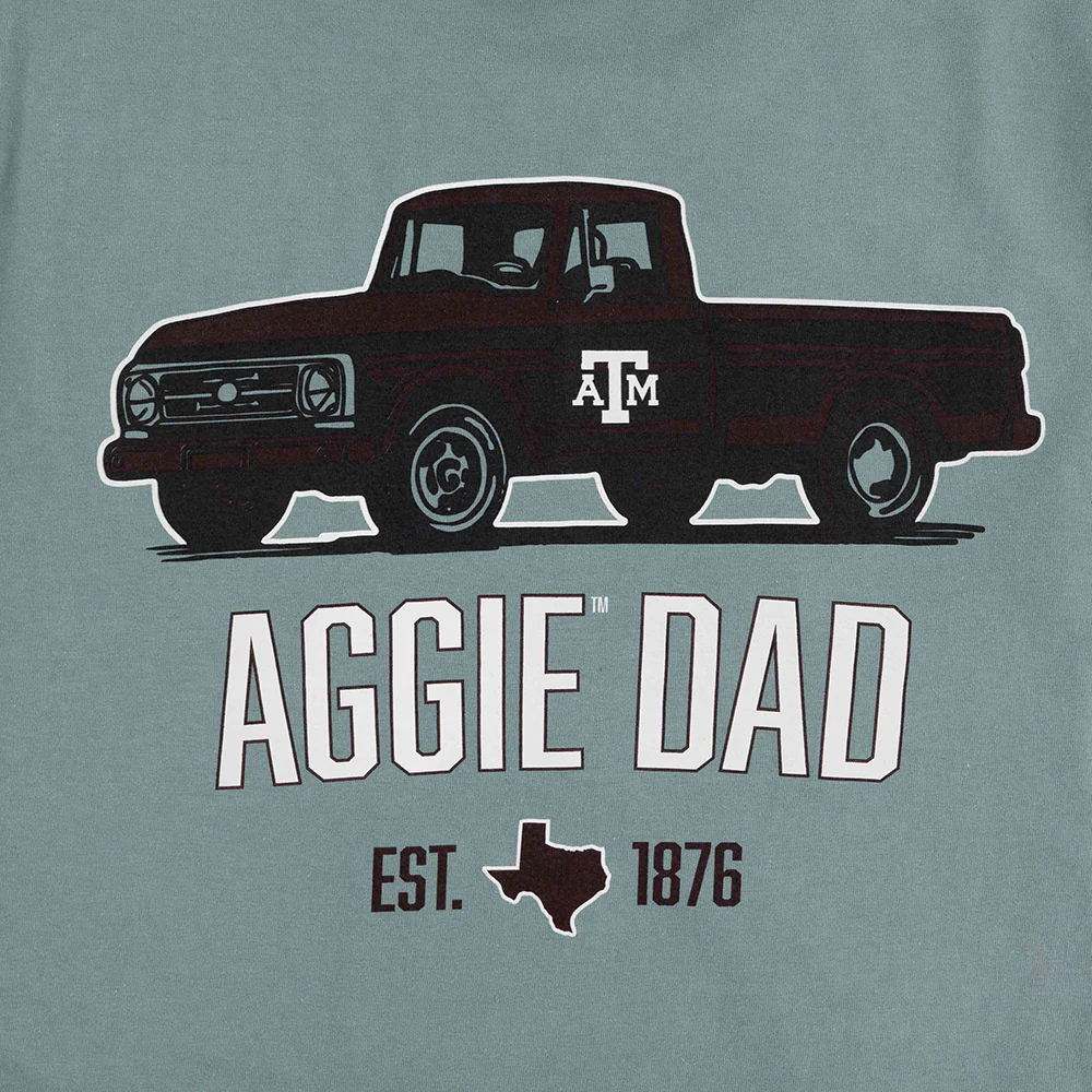 Texas A&M Hanes Aggie Dad Truck T-Shirt - Green - Image 3