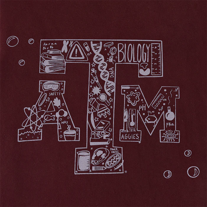 Texas A&M Hanes Biology T-Shirt - Maroon - Image 2