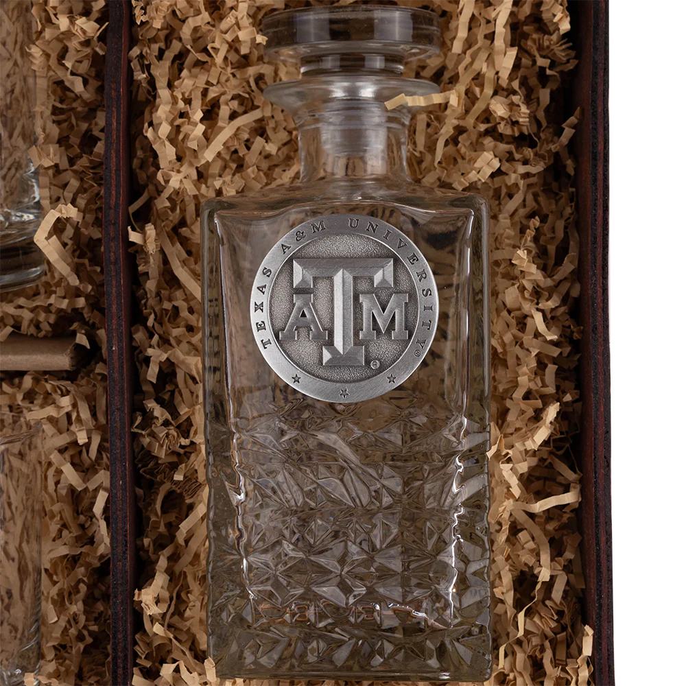 Texas A&M Heritage Decanter Chest Set of 2 Glasses - Image 3
