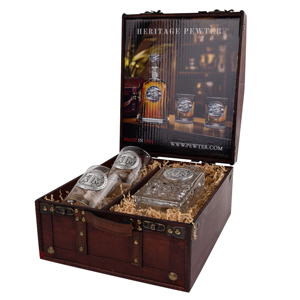Texas A&M Heritage Decanter Chest Set of 2 Glasses - Image 5