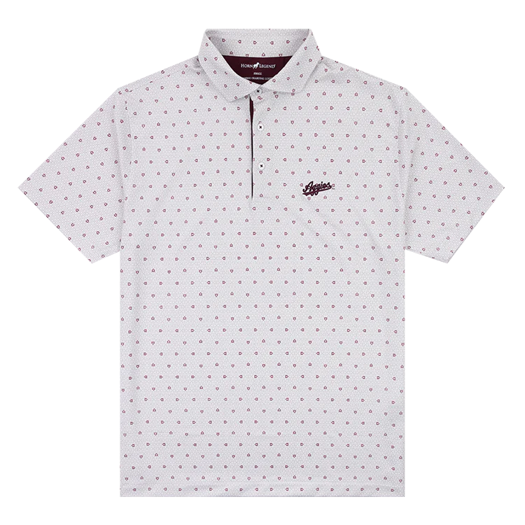 Texas A&M Horn Legend Aggies Baseball Diamond Script Polo