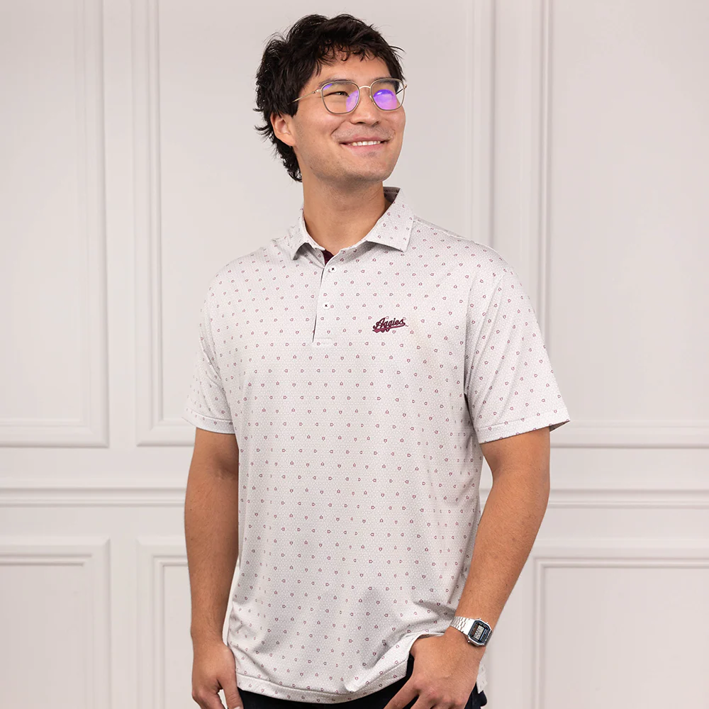 Texas A&M Horn Legend Aggies Baseball Diamond Script Polo - Image 2