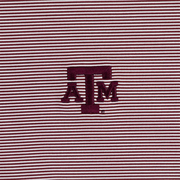 Texas A&M Horn Legend Micro Stripe Polo - Maroon - Image 4