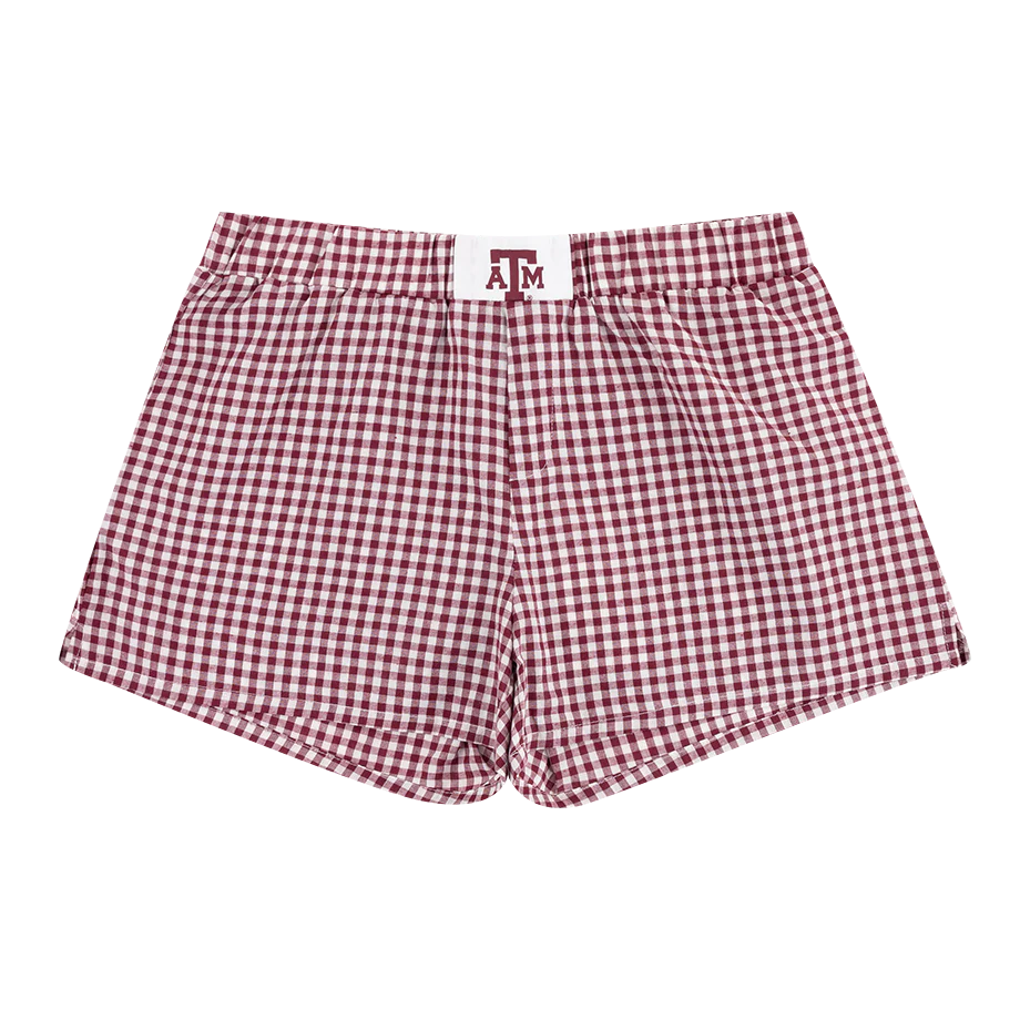 Texas A&M Hype & Vice Gingham Boxer Short - Maroon
