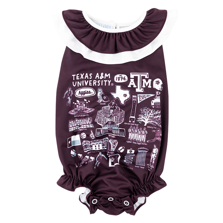 Texas A&M Infant Impressions Ruffle Collar Bodysuit