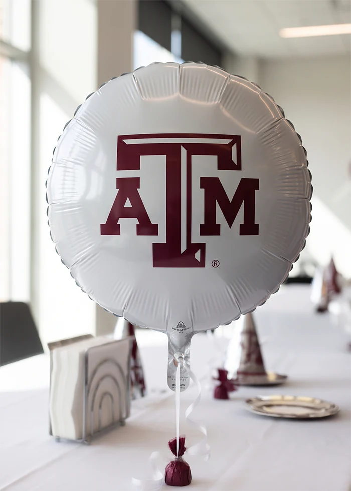 Texas A&M Jardine Foil Mylar Balloon - White - Image 3