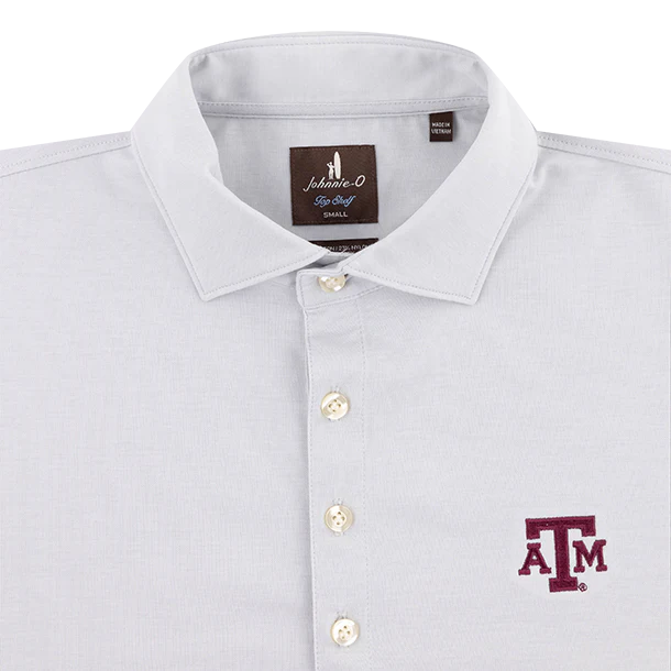 Texas A&M Johnnie-O Elba Pique Knit Polo - Gray - Image 3