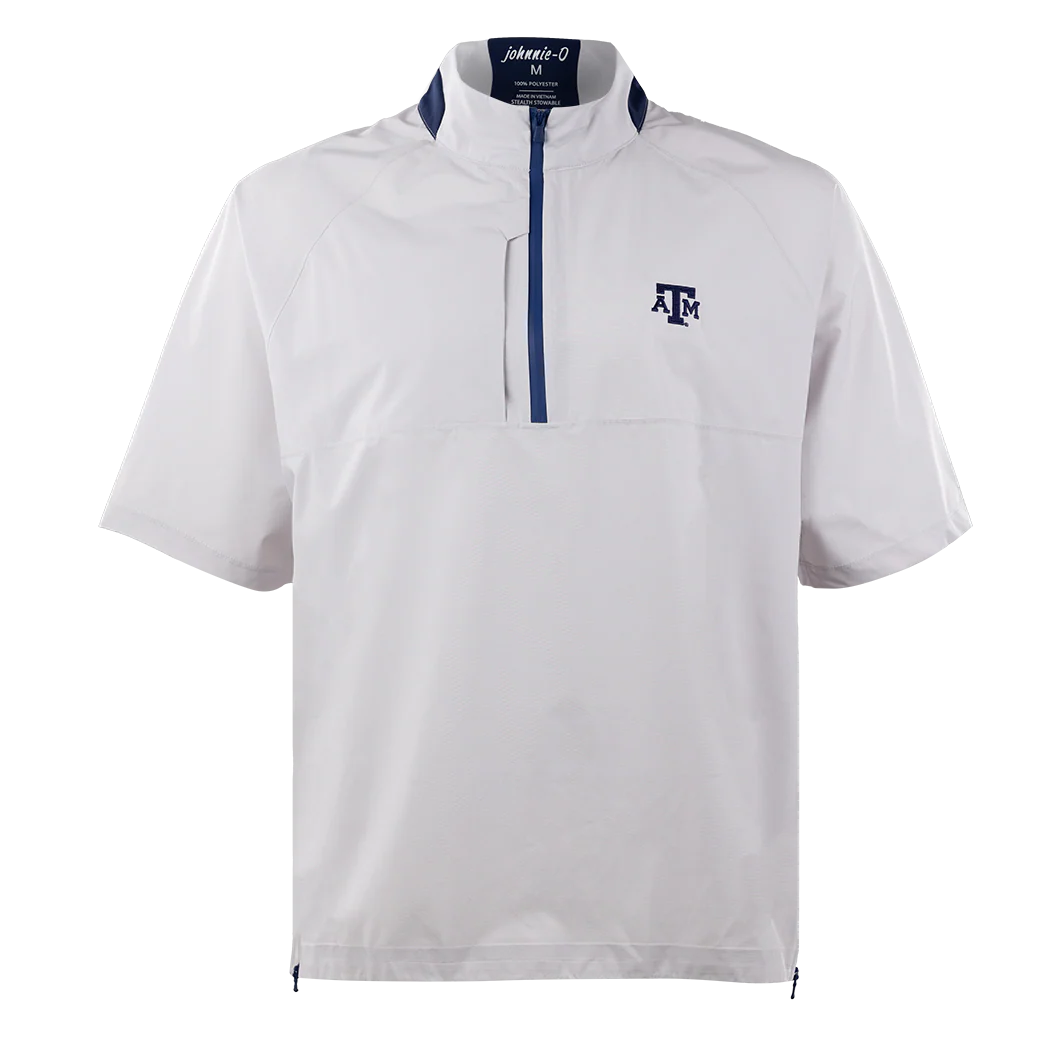 Texas A&M Johnnie-O Stealth Stowable Short Sleeve Rain Jacket