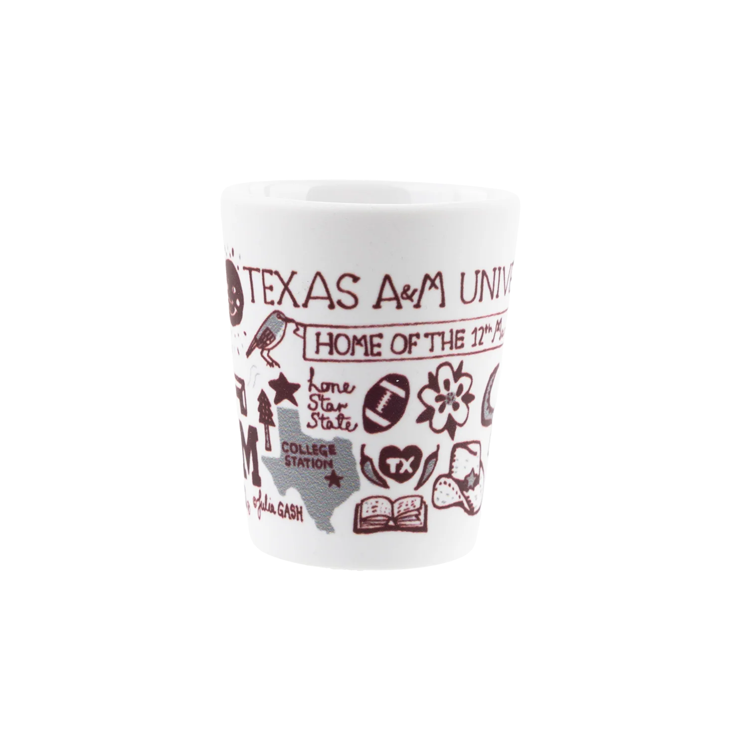 Texas A&M Julia Gash Matte Shot Glass