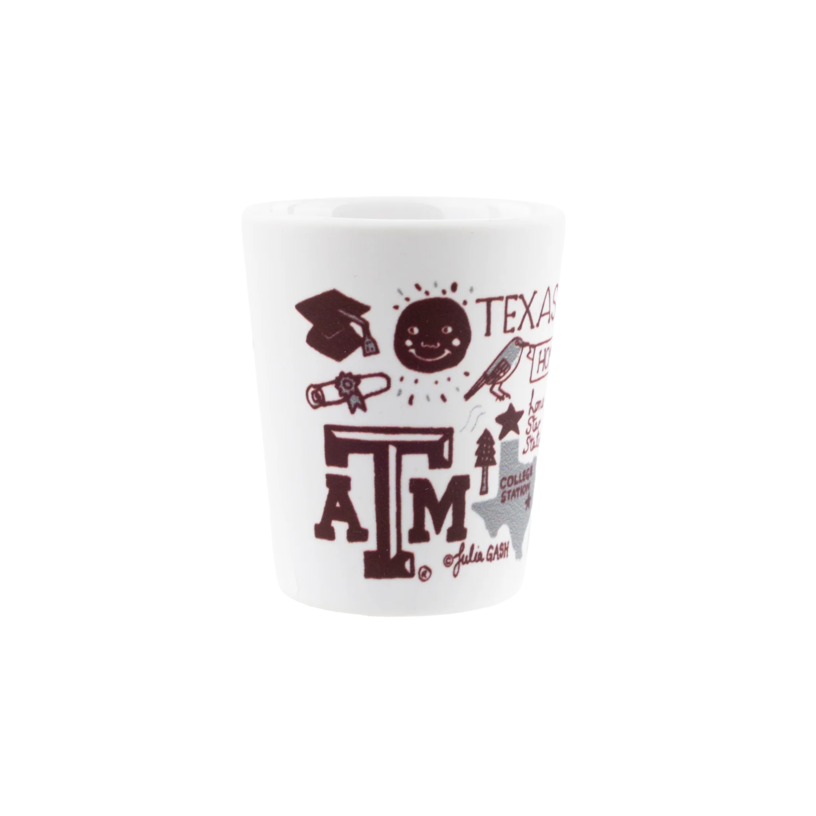 Texas A&M Julia Gash Matte Shot Glass - Image 2