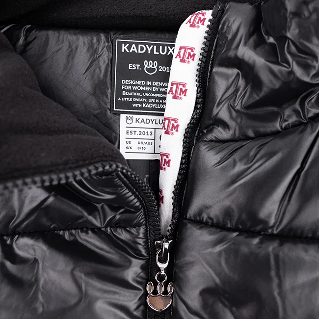 Texas A&M KADYLUXE Black Puffer Long Vest - Image 5