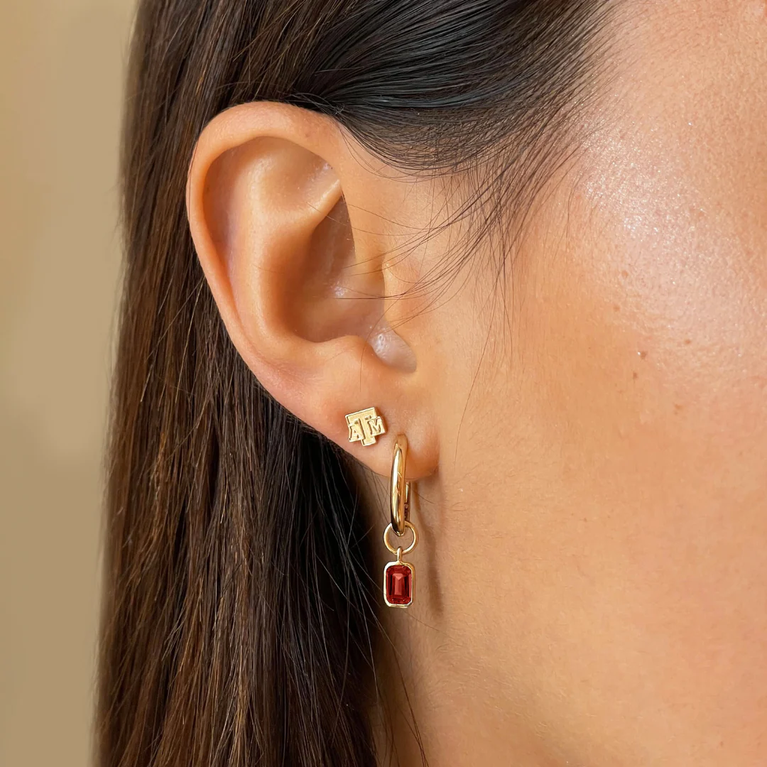 Texas A&M Kyle Cavan 5mm Logo Stud Earrings - Image 2