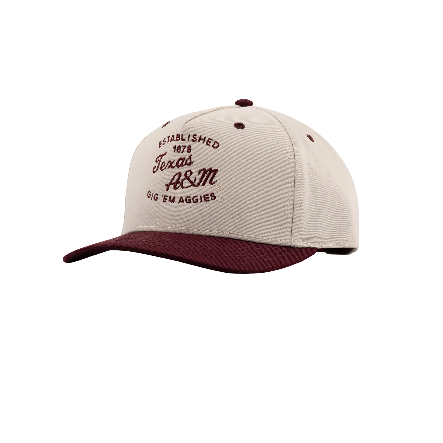 Texas A&M League Collegiate 6 Panel Snapback Cap - Beige - Image 4