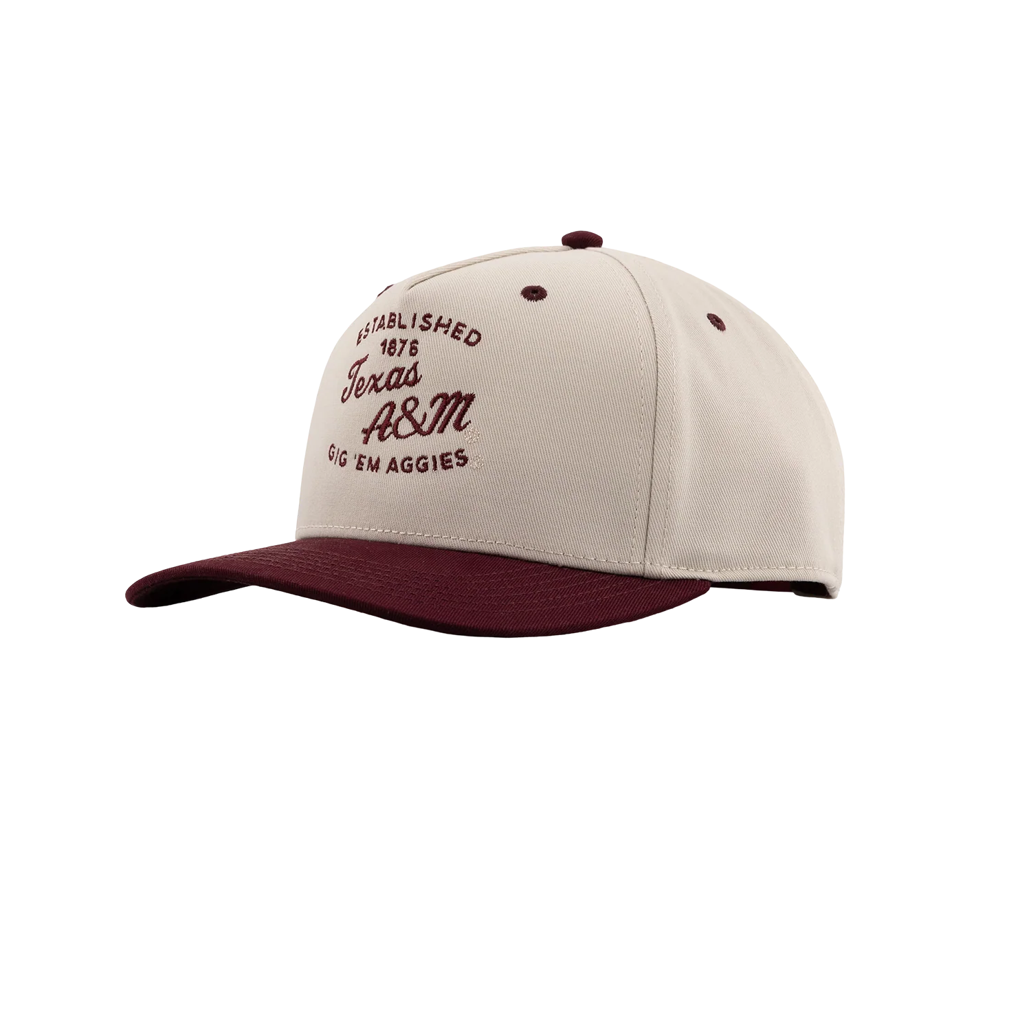 Texas A&M League Collegiate 6 Panel Snapback Cap - Beige - Image 5