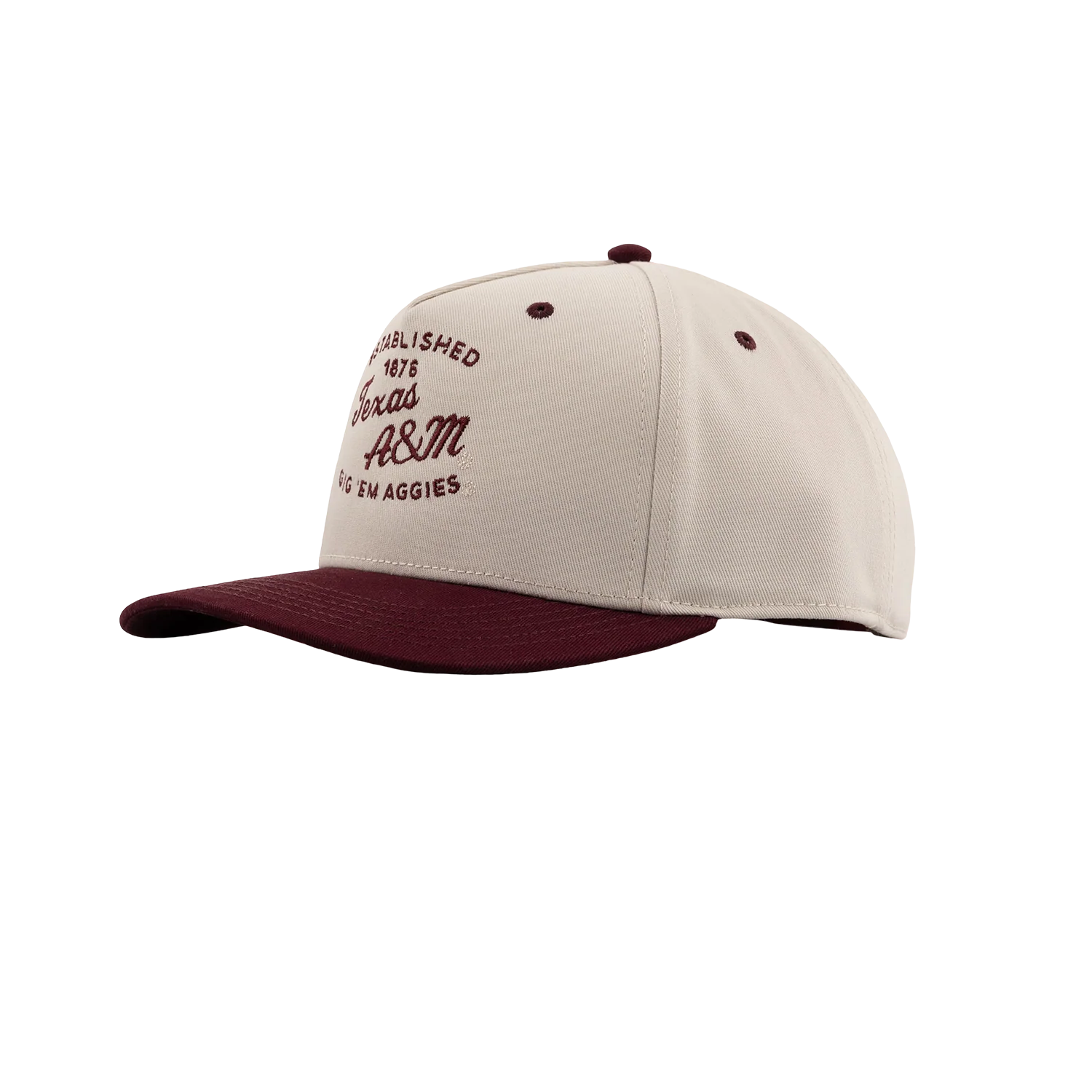 Texas A&M League Collegiate 6 Panel Snapback Cap - Beige - Image 6