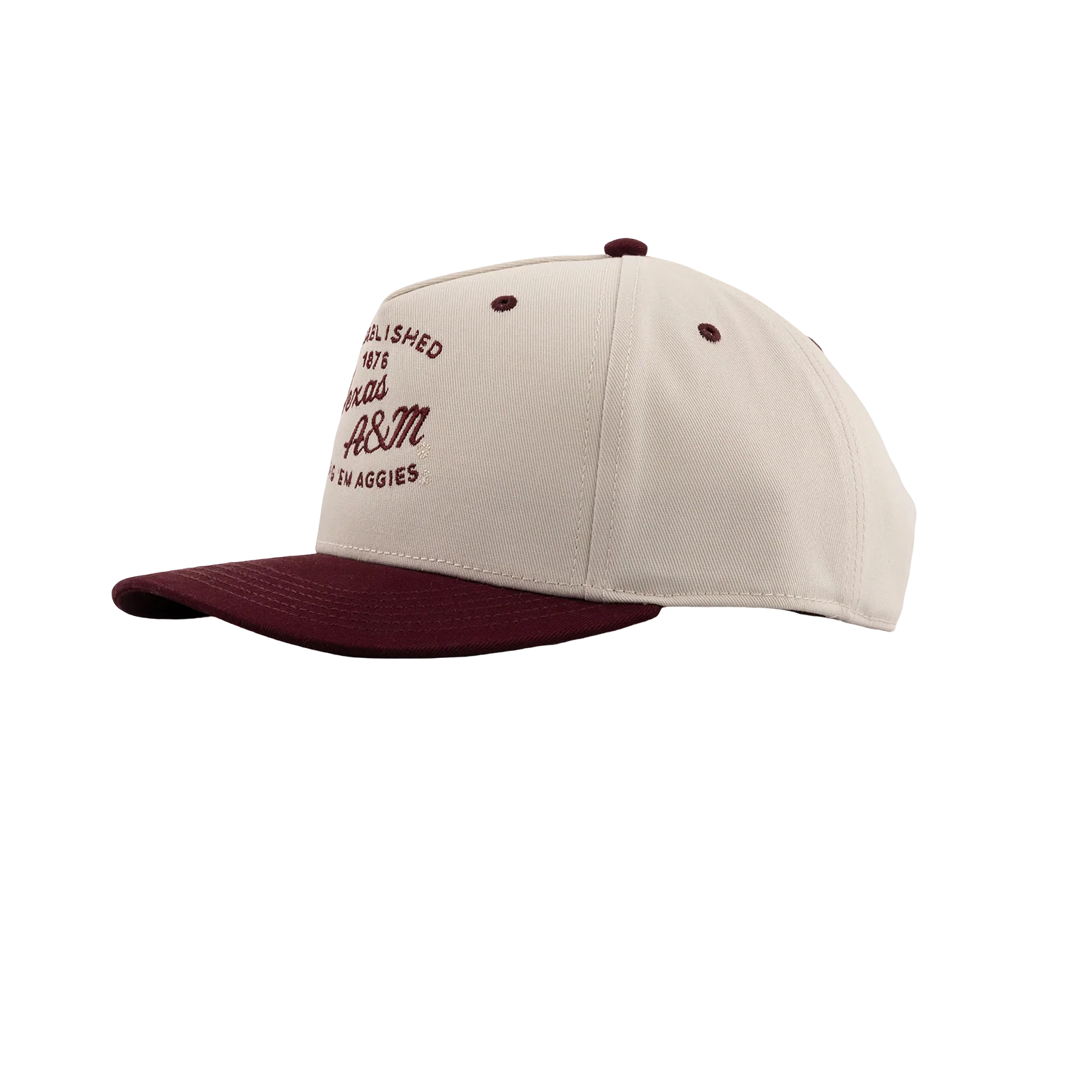 Texas A&M League Collegiate 6 Panel Snapback Cap - Beige - Image 7