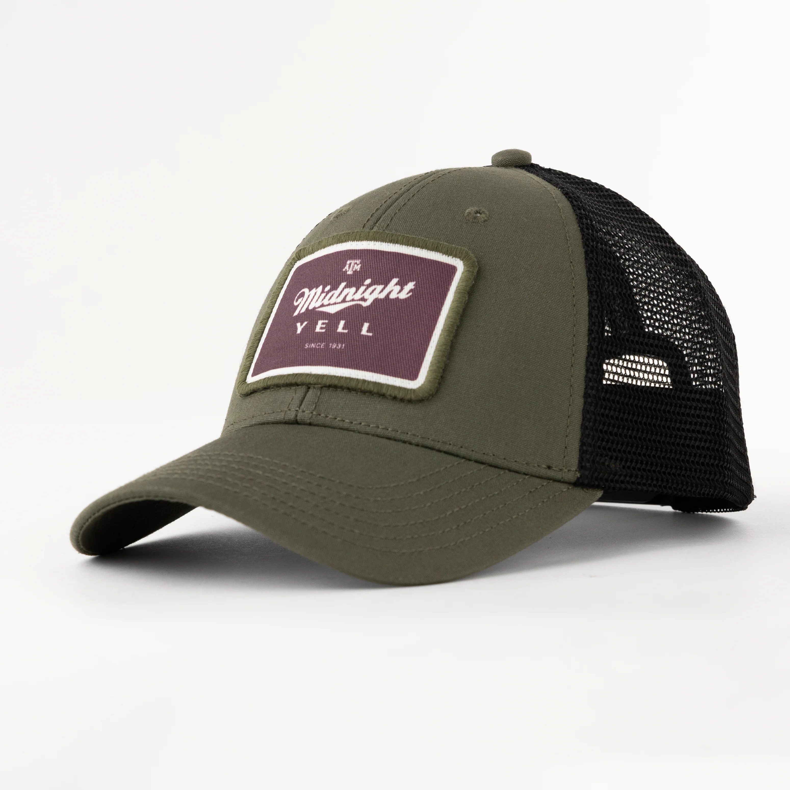 Texas A&M League Collegiate 6 Panel Unstructured Midnight Yell Mesh Cap - Green