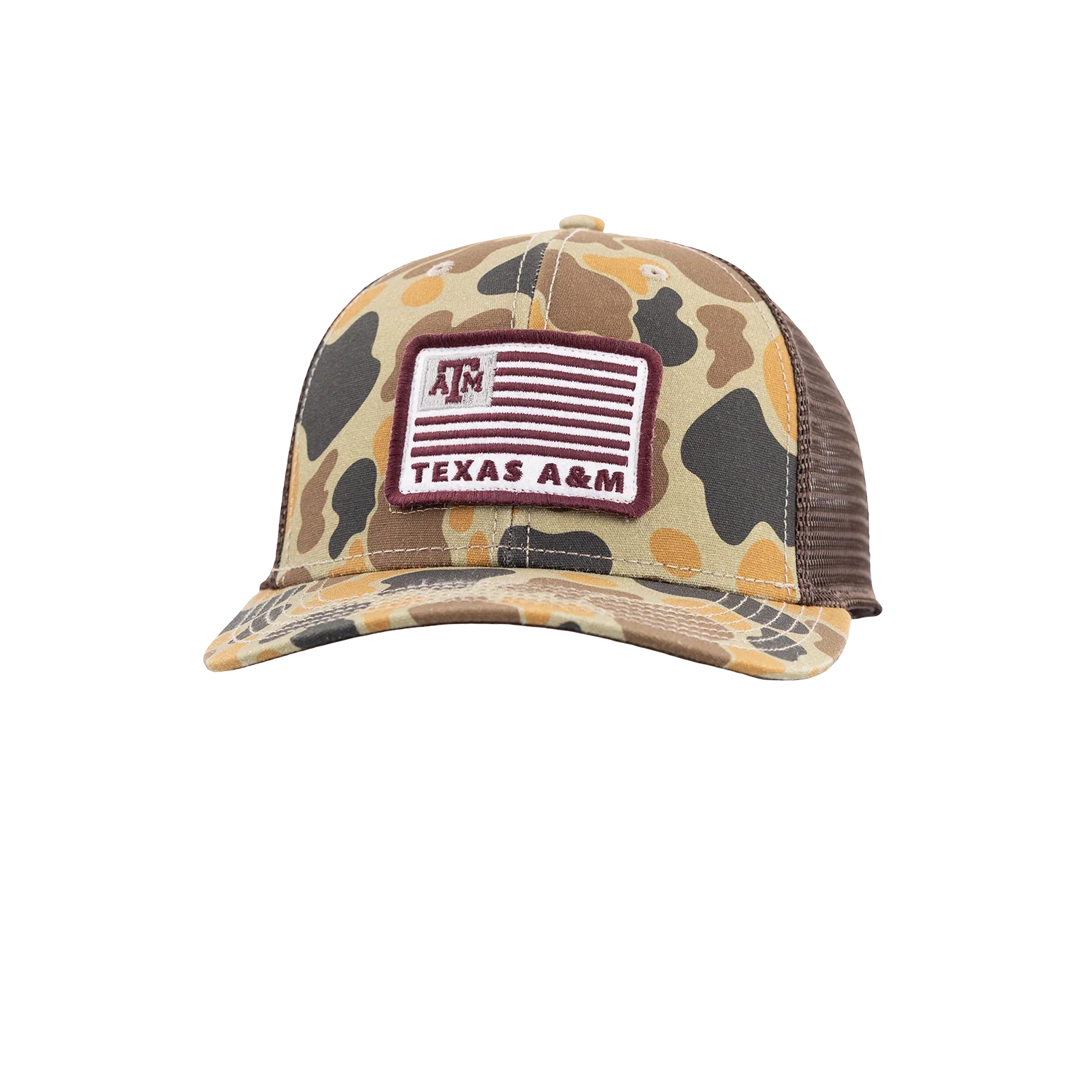 Texas A&M League Collegiate American Flag Mesh Cap - Camo - Image 2