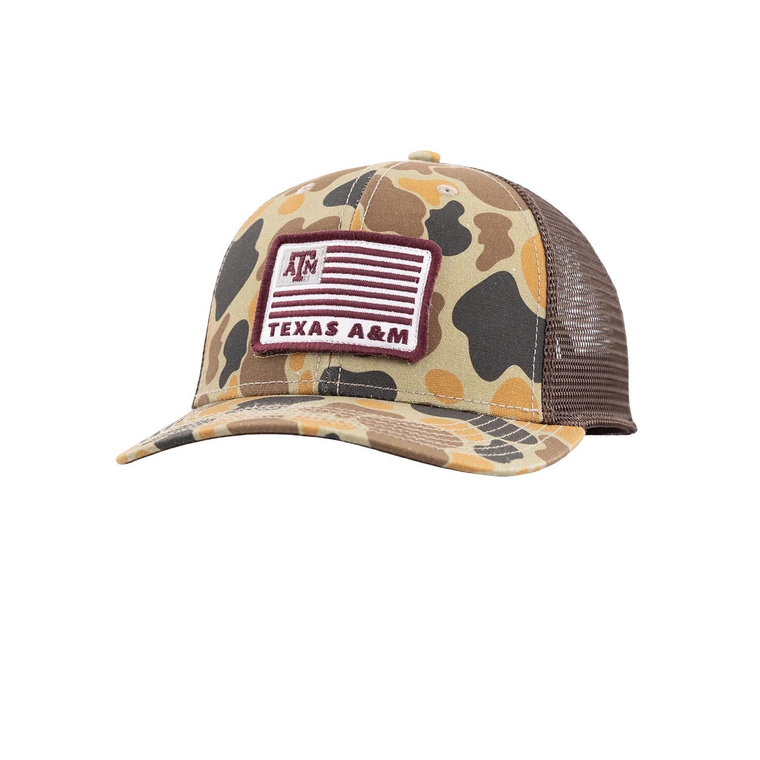 Texas A&M League Collegiate American Flag Mesh Cap - Camo - Image 3