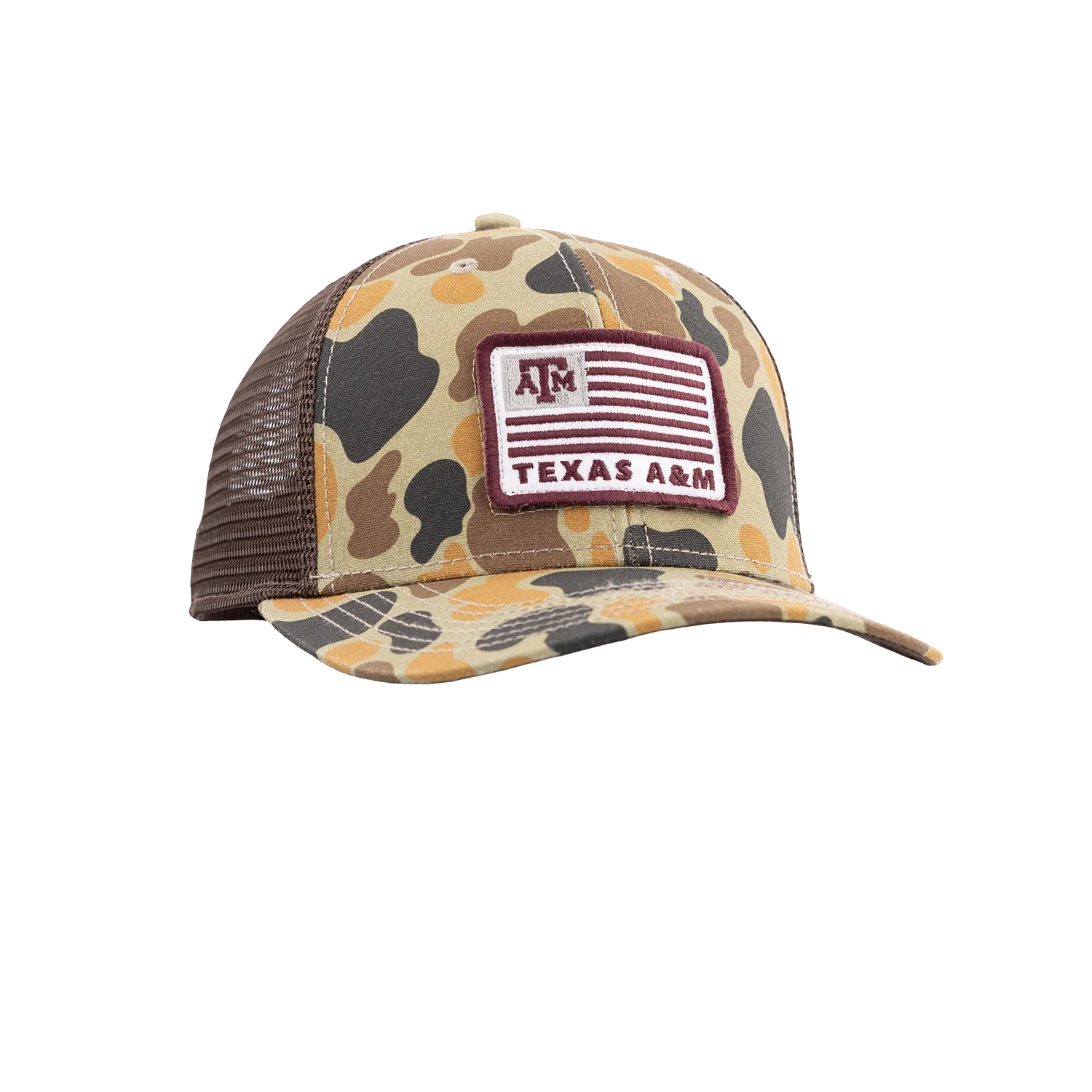 Texas A&M League Collegiate American Flag Mesh Cap - Camo - Image 35