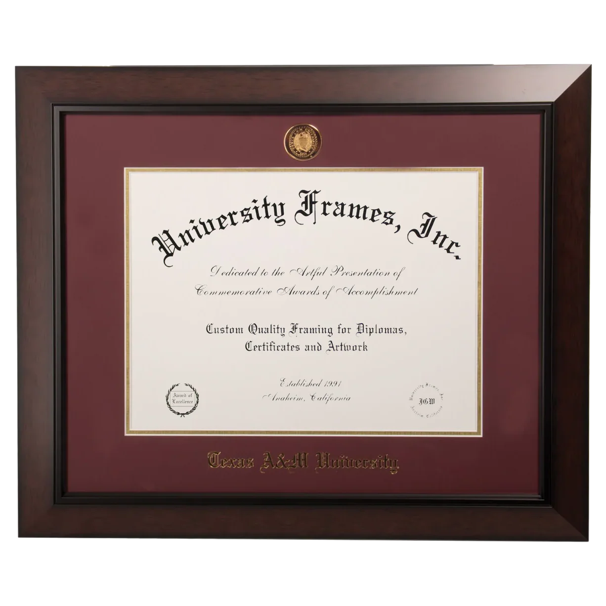 University Frames Texas A&M Legacy Diploma Frame
