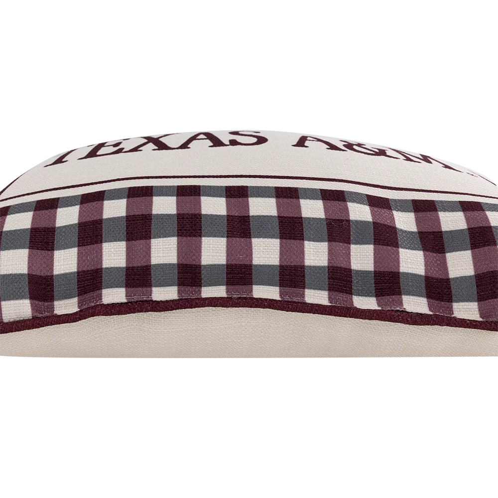 Texas A&M Little Birdie Gingham Pillow - Maroon - Image 3
