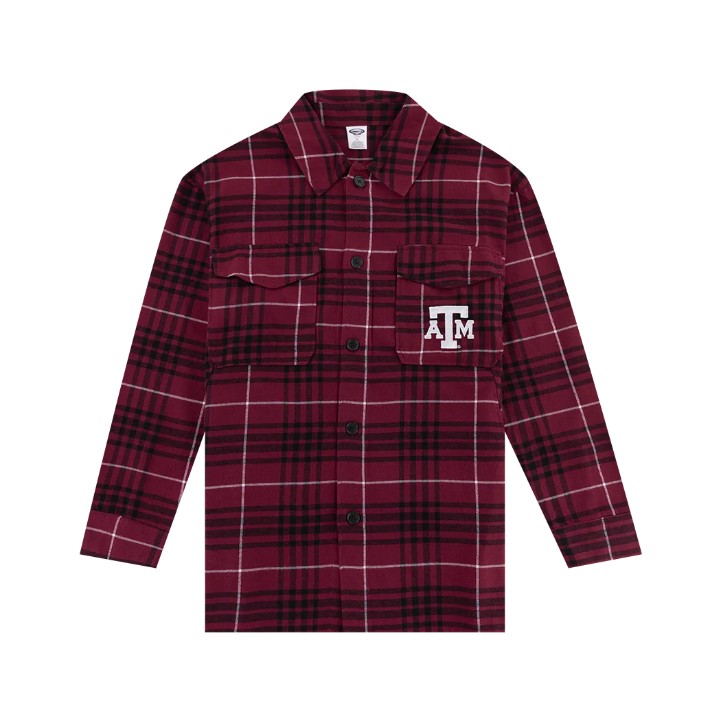 Texas A&M Maroon Boyfriend Plaid Nightshirt