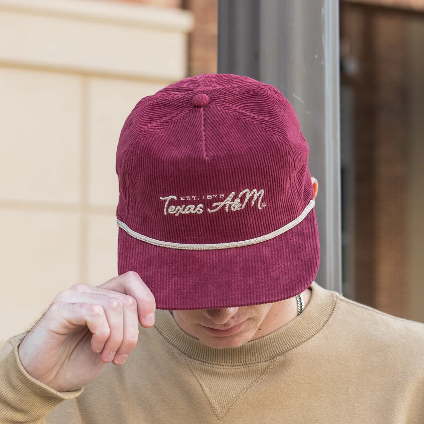 Texas A&M Maroon Corduroy Rope Hat - Image 2