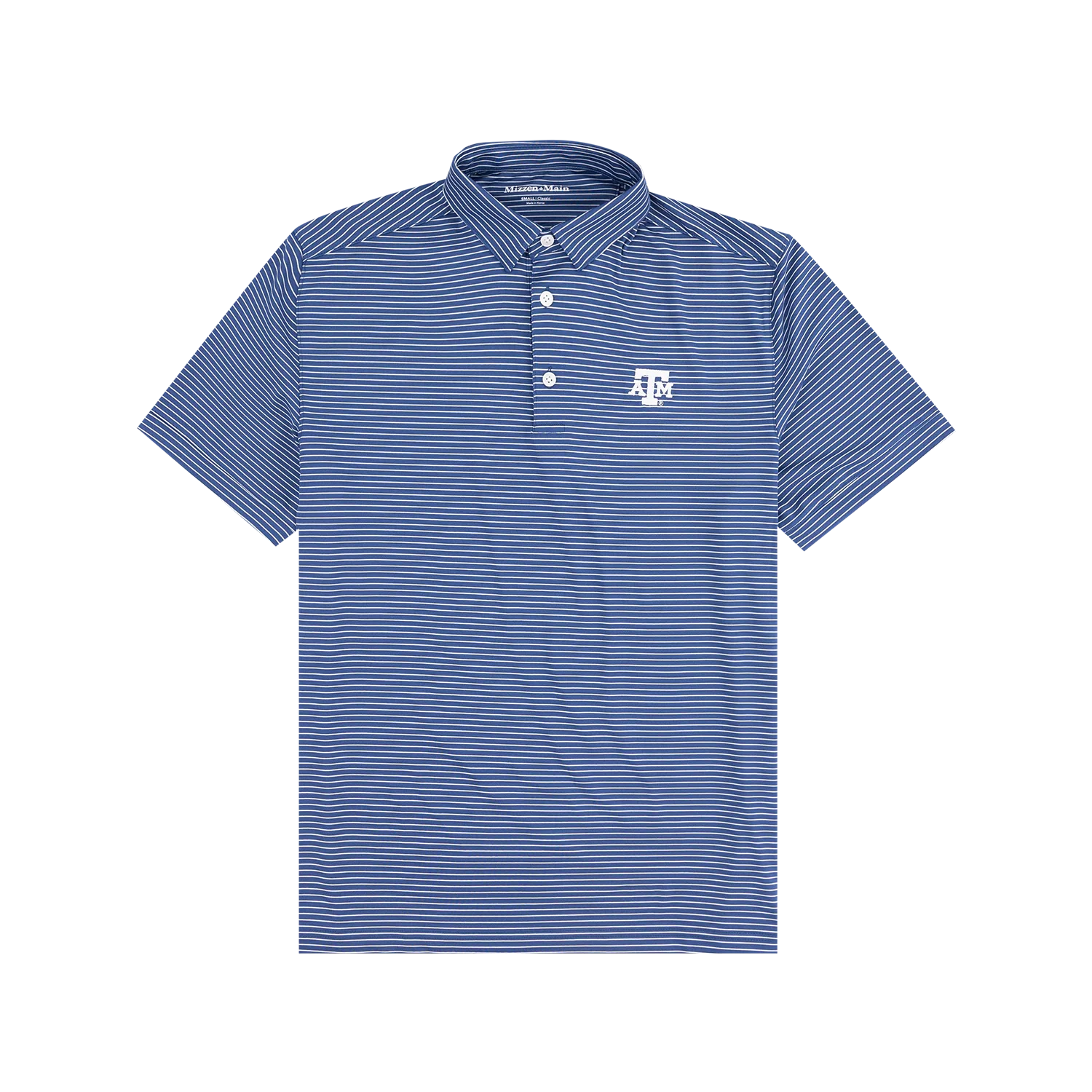Texas A&M Mizzen + Main Striped Polo - Blue