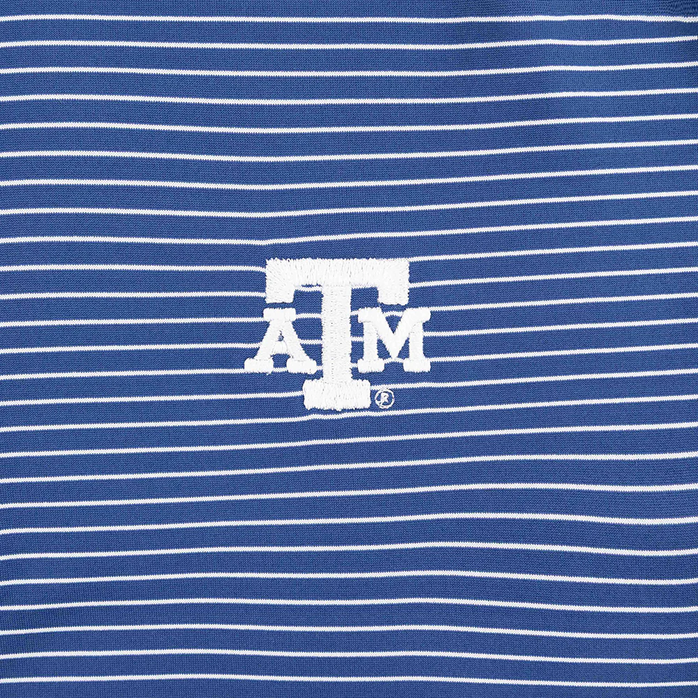Texas A&M Mizzen + Main Striped Polo - Blue - Image 3