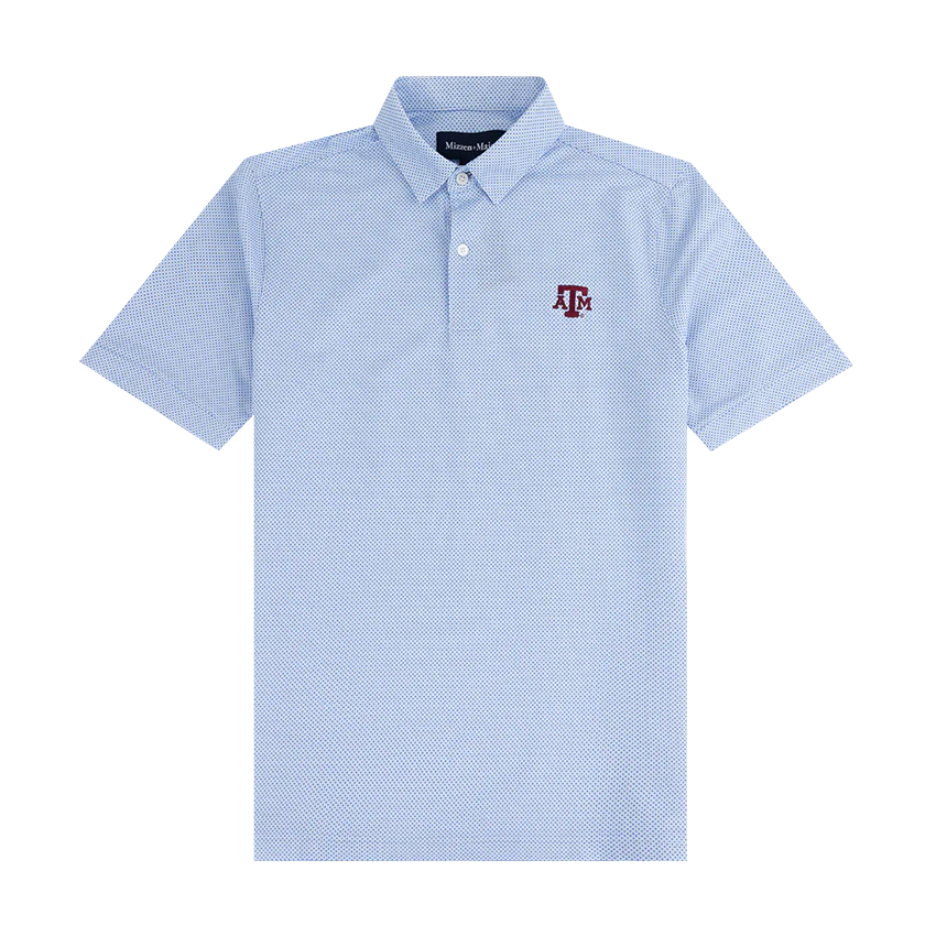 Texas A&M Mizzen + Main Tight Diamond Polo - Blue