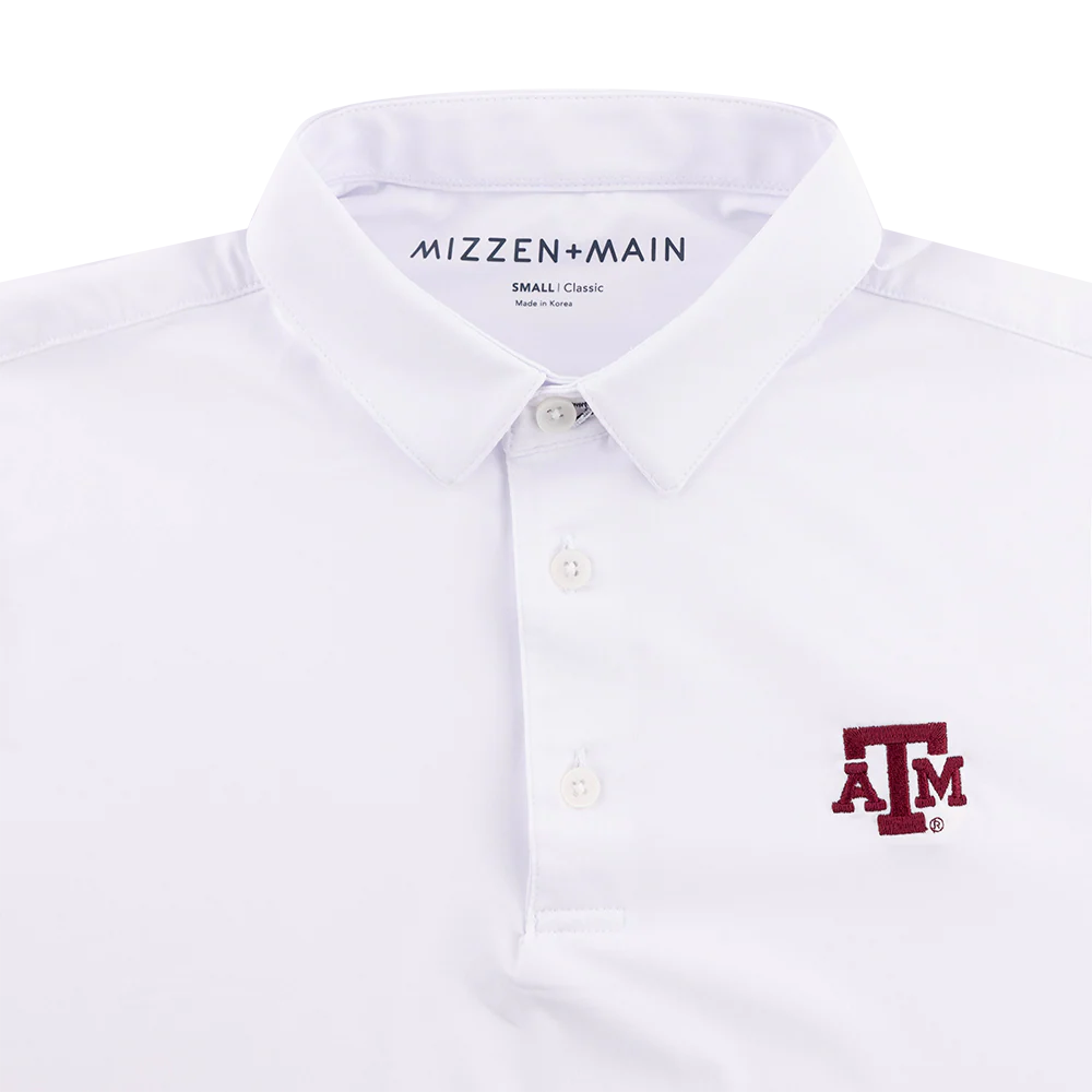 Texas A&M Mizzen+Main White Versa Solid Polo - Image 2