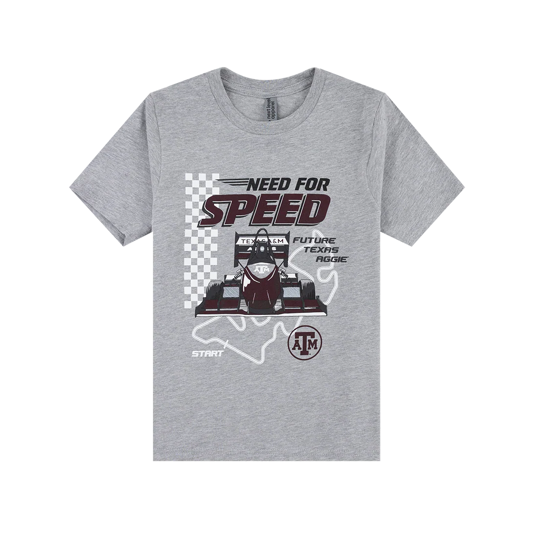 Texas A&M Need For Speed Youth T-Shirt - Gray