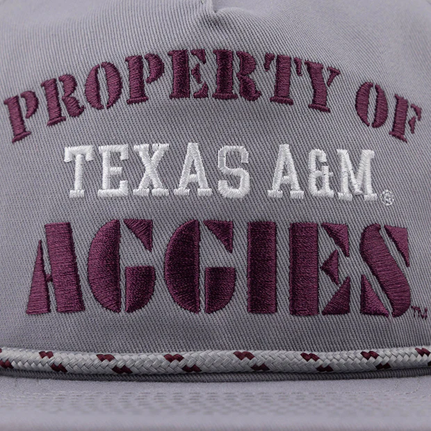 Texas A&M New Era 5 Panel Unstructured Flat Bill Rope Cap - Gray - Image 2
