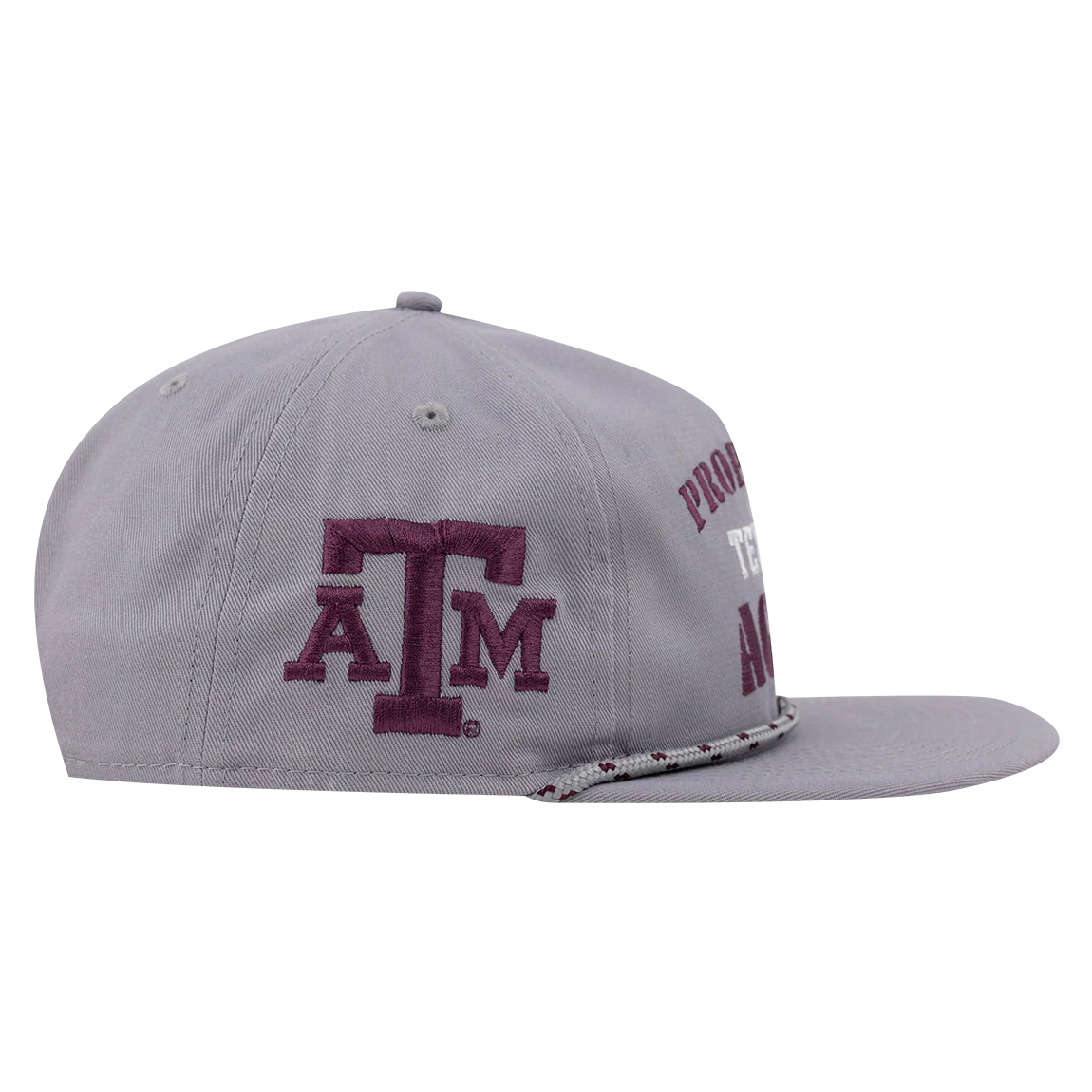 Texas A&M New Era 5 Panel Unstructured Flat Bill Rope Cap - Gray - Image 4