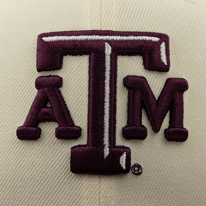 Texas A&M New Era High Prof Beveled Flat Bill Fitted Cap - Beige - Image 2