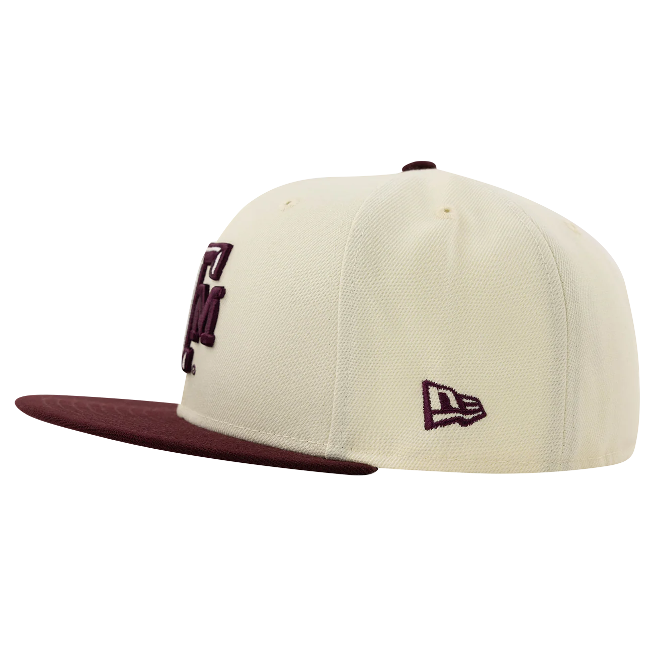 Texas A&M New Era High Prof Beveled Flat Bill Fitted Cap - Beige - Image 3