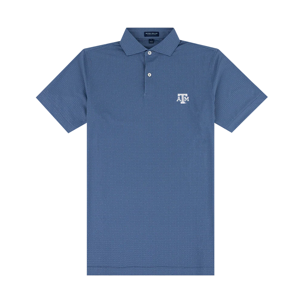 Texas A&M Peter Millar Alder Performance Polo - Blue