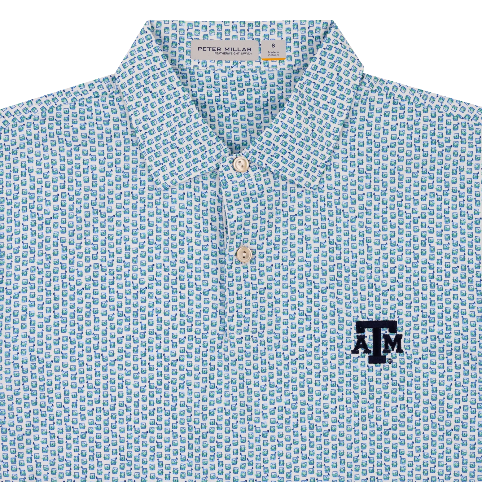 Texas A&M Peter Millar Featherweight Golf on the Rocks Polo - Image 2