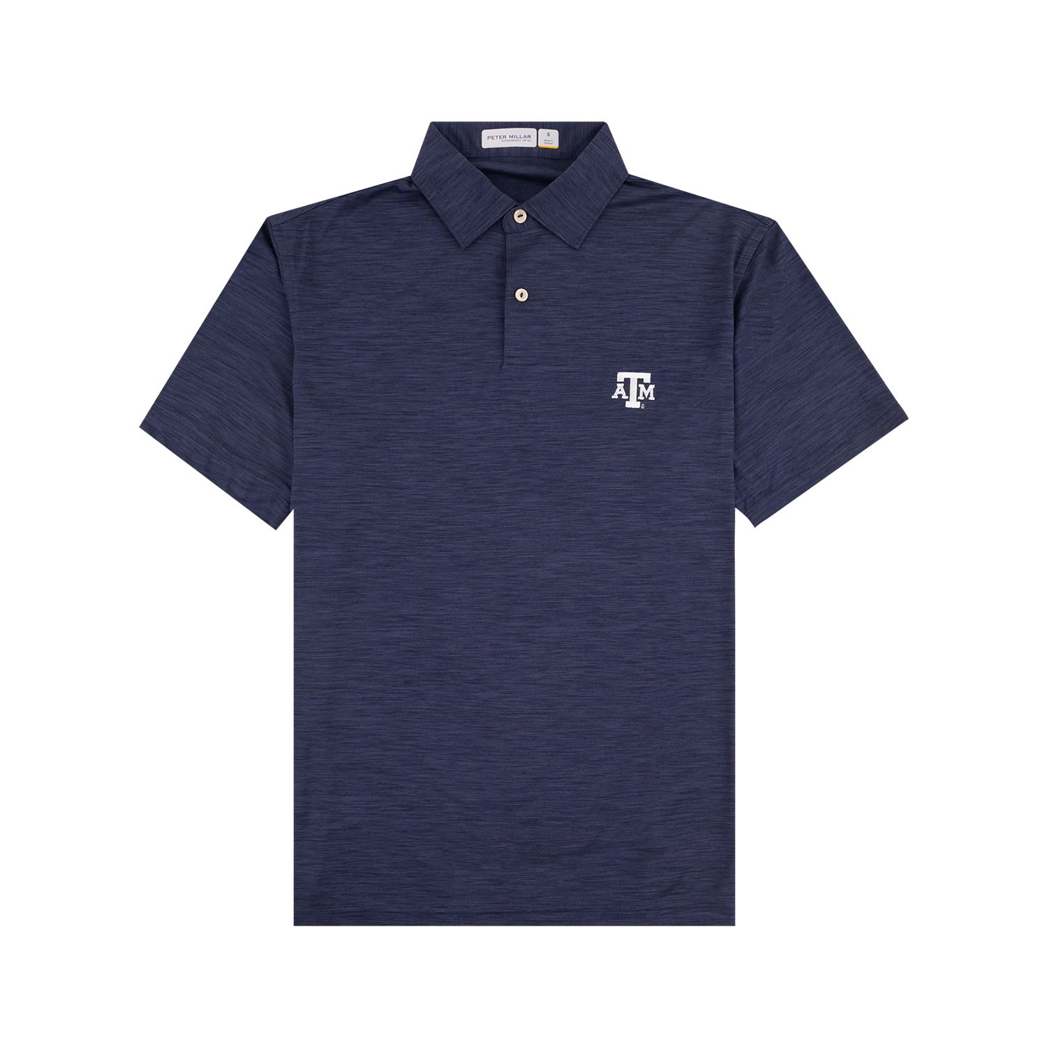 Texas A&M Peter Millar Featherweight Melange Polo - Navy