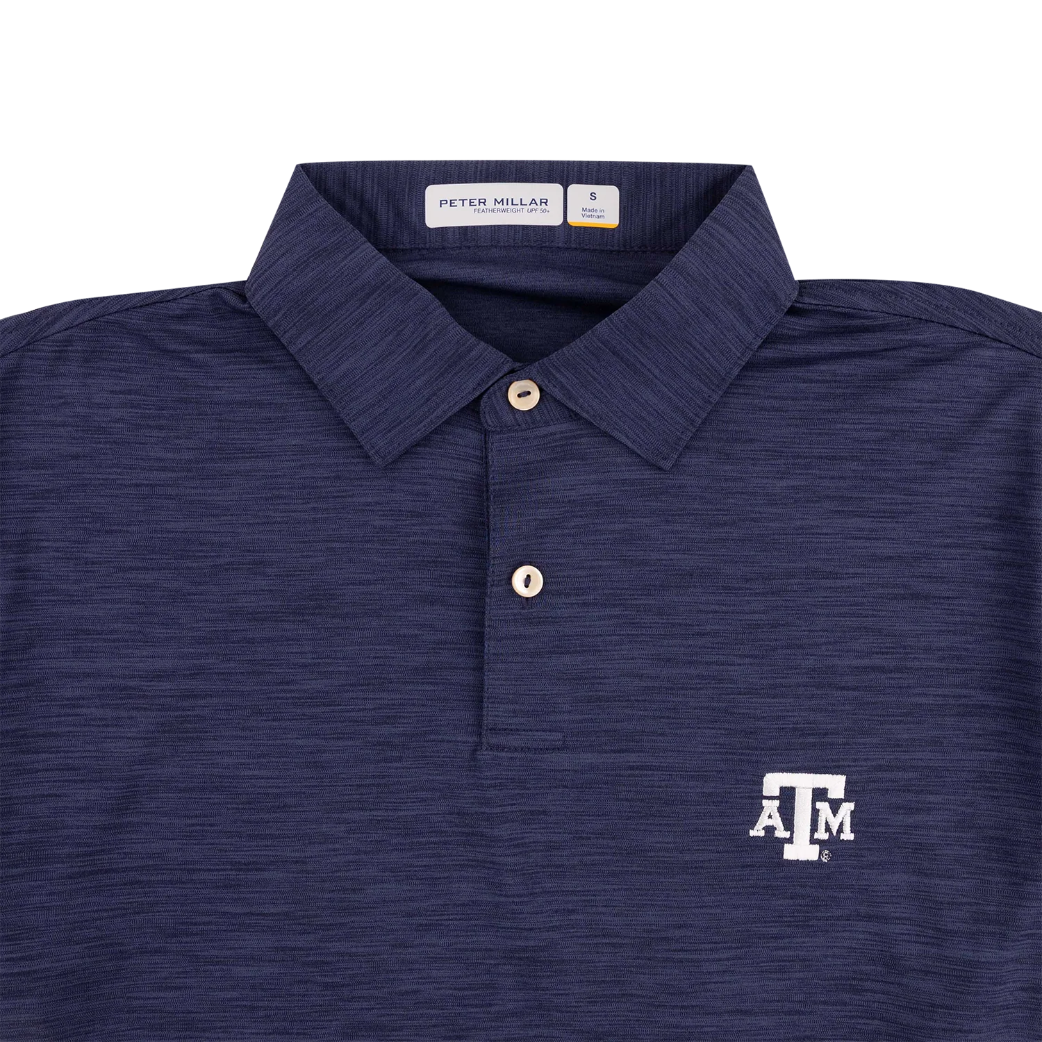 Texas A&M Peter Millar Featherweight Melange Polo - Navy - Image 2