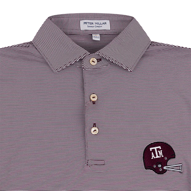 Texas A&M Peter Millar Jubilee Vintage Helmet Polo - Image 2