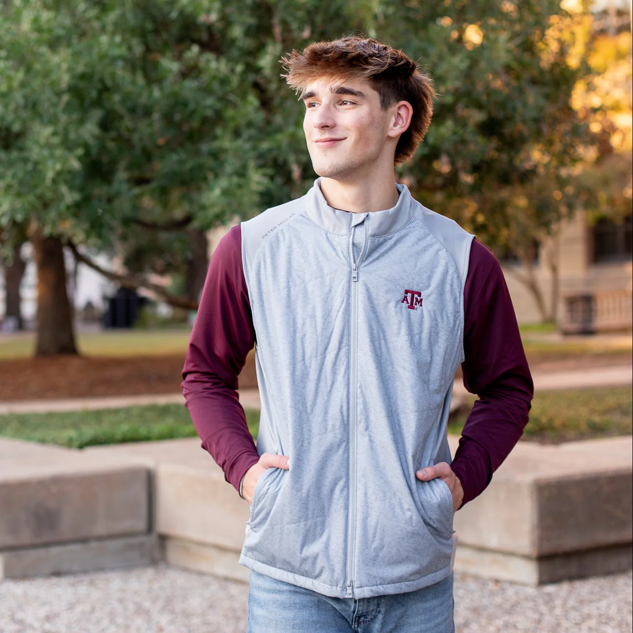 Texas A&M Peter Millar Men's Fuse Hybrid Vest - Image 2