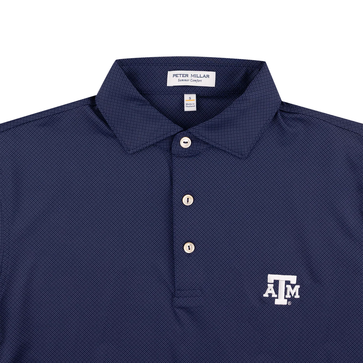 Texas A&M Peter Millar Men's Hugo Performance Jersey Polo - Navy - Image 2
