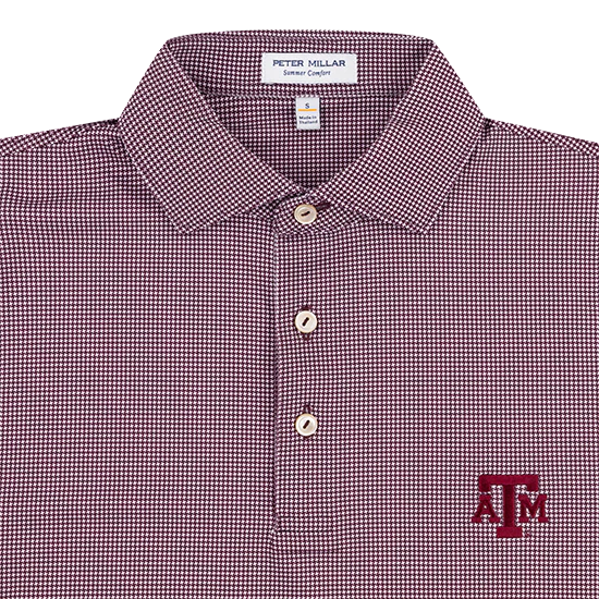 Texas A&M Peter Millar Pattern Performance Polo - Maroon - Image 3