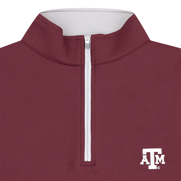 Texas A&M Peter Millar Perth Solid Maroon Quarter Zip - Image 4