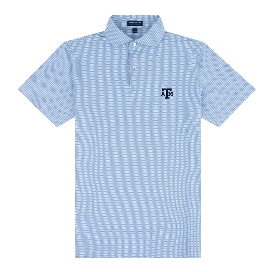 Texas A&M Peter Millar Ponte Jersey Polo - Blue