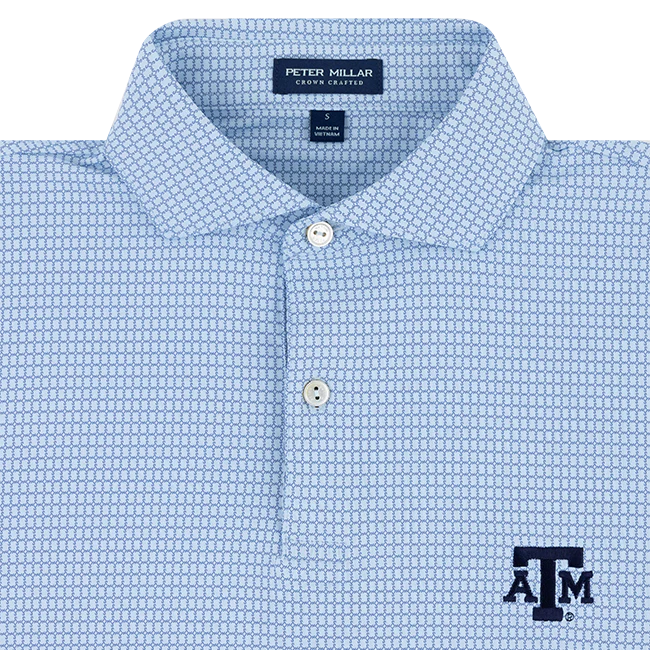 Texas A&M Peter Millar Ponte Jersey Polo - Blue - Image 3