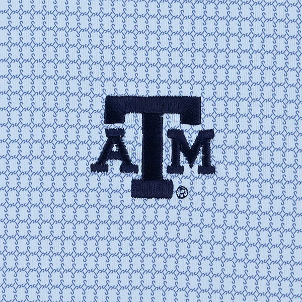 Texas A&M Peter Millar Ponte Jersey Polo - Blue - Image 5