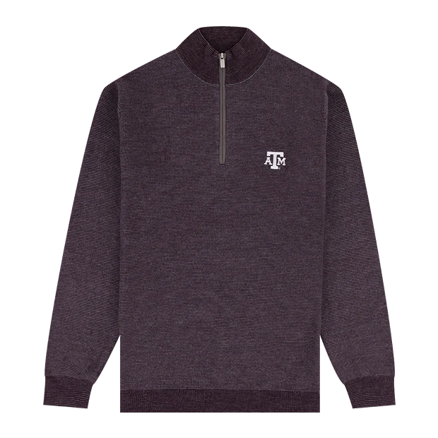Texas A&M Peter Millar West Quarter Zip Maroon Sweater